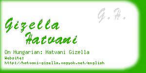 gizella hatvani business card